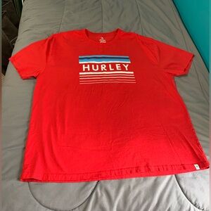 Hurley Shirt men’s XXL Red Classic Style Logo Short Sleeve 100% Cotton .